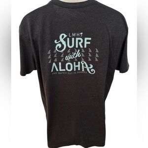 LOCAL MOTION Hawaii (LMH) Surf w/ Aloha & Watch Out for Sharks Tee Shirt Men XL